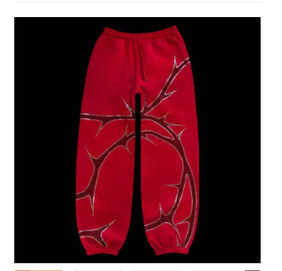 Street Style Hot Drilling Zip Hoodie & Trouser Set – Urban Fashion Tracksuit for Men & Women