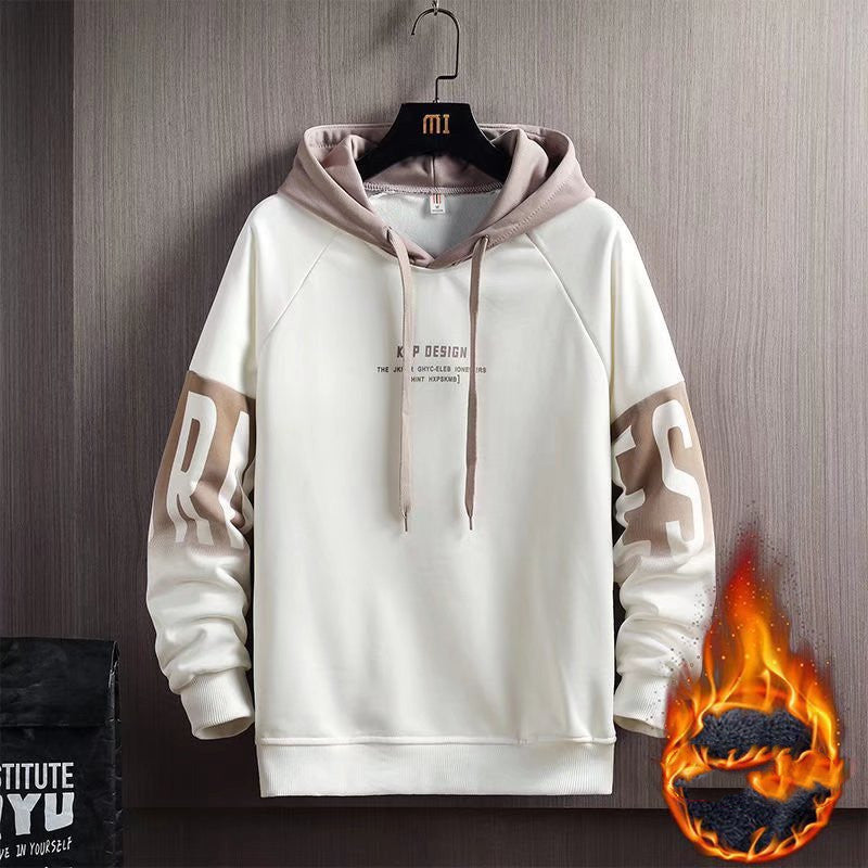 Hooded Sweater Men's Loose And Versatile Plush Sports Top