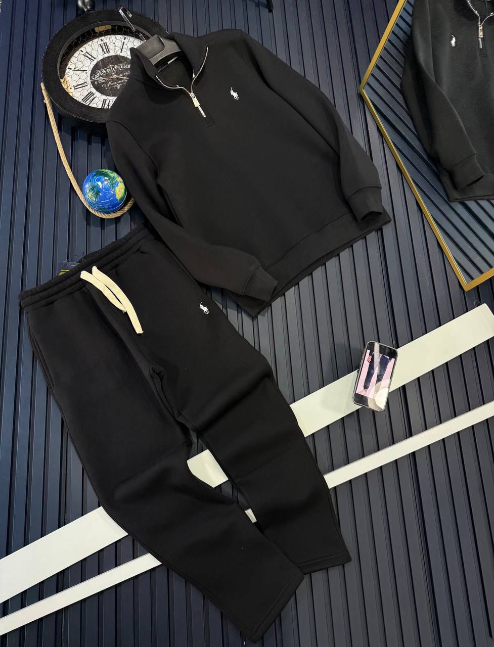 TOMMY HILFIGER Winter Tracksuit – Premium Zipper + Lower Set | Full Warm Fleece Cotton