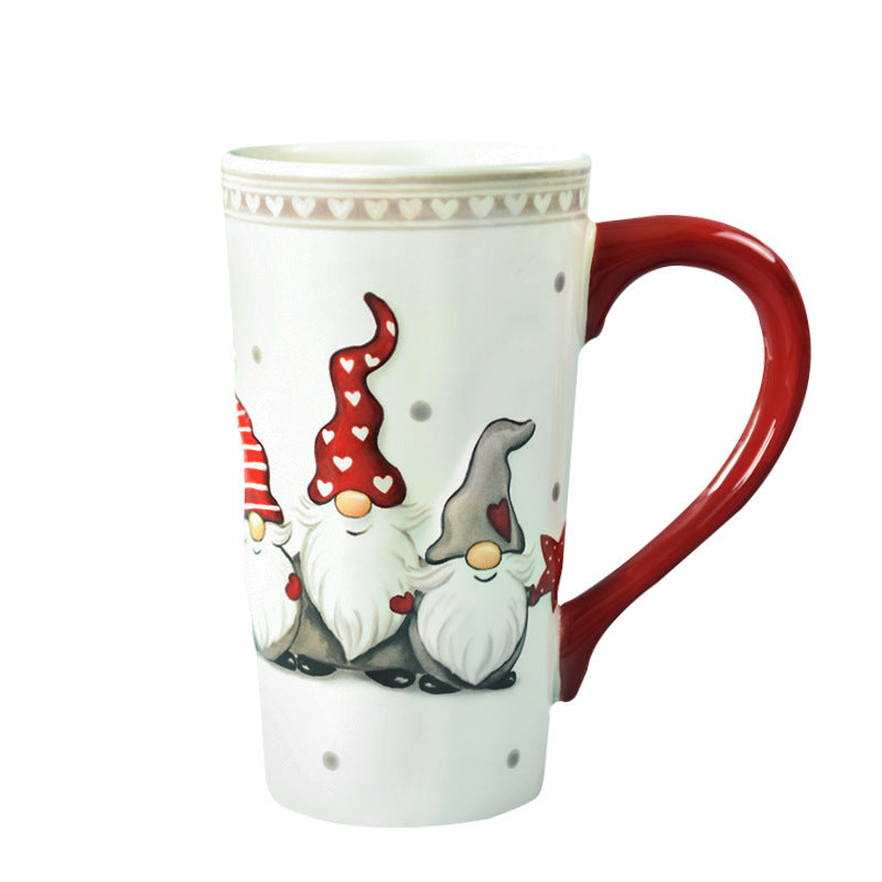 Handmade Christmas Santa Claus Ceramic Mug – Festive Painted Holiday Cup