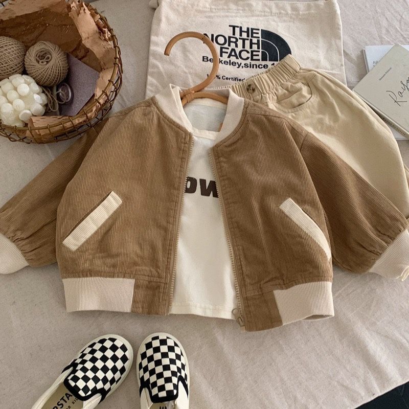 Kids Corduroy Overcoat – Spring Fashion Japanese & Korean Style Children’s Jacket