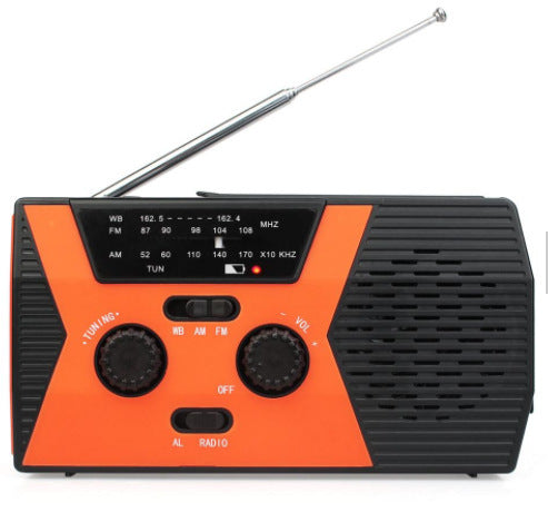 5 in 1 Outdoor Portable Solar Crank AM/FM Radio – Emergency Power & Multi-Function Speaker