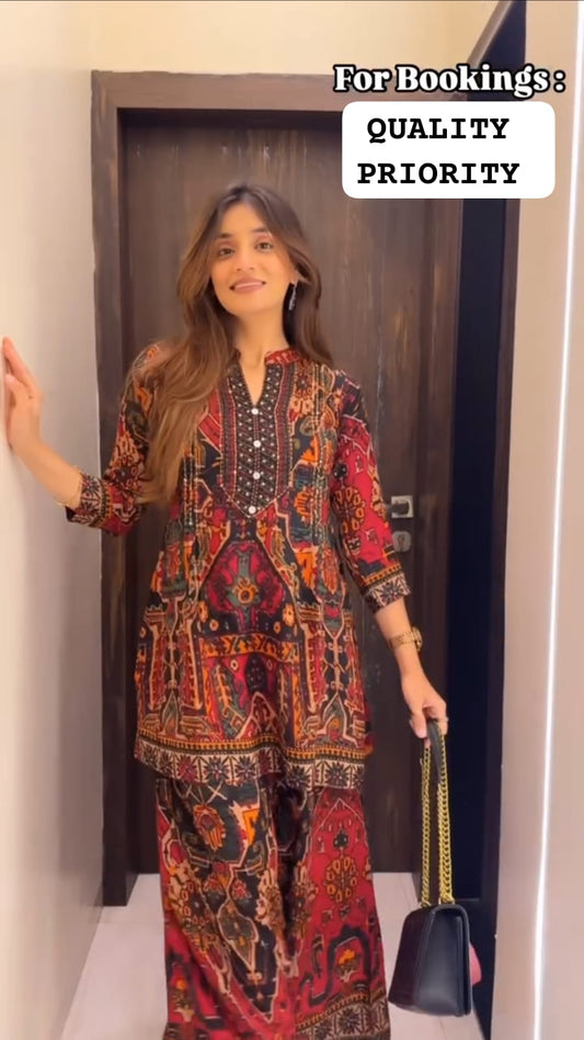 SONIYA Banarasi Silk Set – Pure Silk Designer Suit with Embellished Top & Pant, Elegant Women’s Ethnic Wear