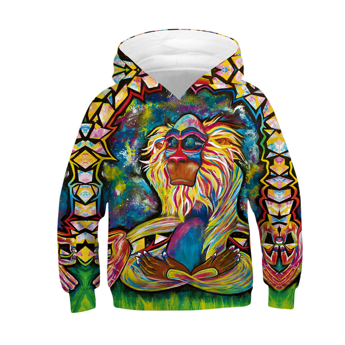 Digital Printed Children's Hooded Sweater – Colorful Kids Pullover Hoodie