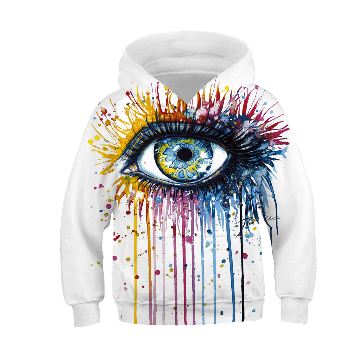 Digital Printed Children's Hooded Sweater – Colorful Kids Pullover Hoodie
