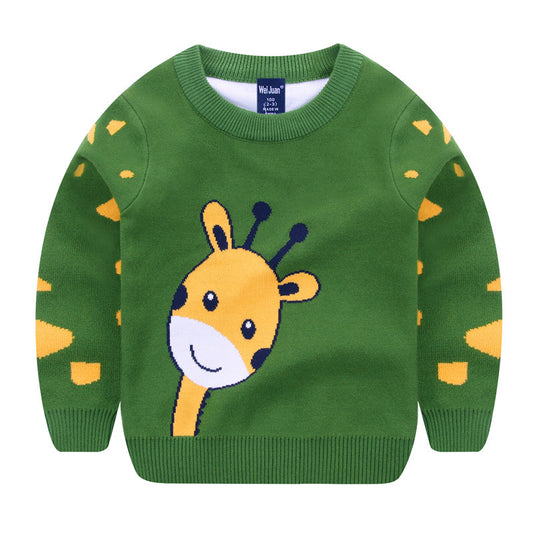 Children’s Cartoon Sweater – Fun Graphic Knit Pullover for Kids
