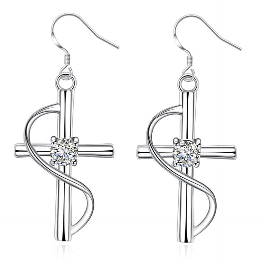 New Popular Elongated Cross Earrings – Trendy Statement Jewelry for Men & Women