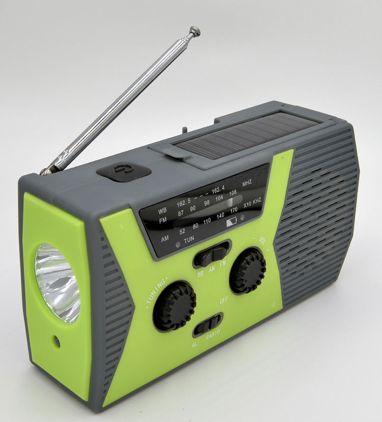 5 in 1 Outdoor Portable Solar Crank AM/FM Radio – Emergency Power & Multi-Function Speaker