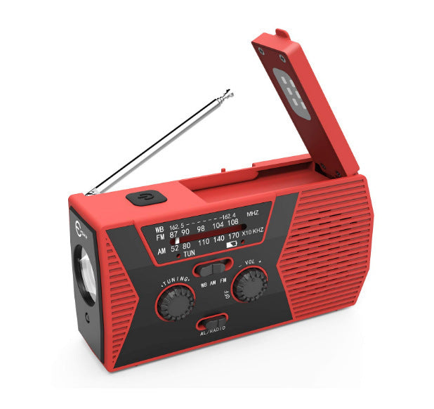 5 in 1 Outdoor Portable Solar Crank AM/FM Radio – Emergency Power & Multi-Function Speaker