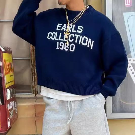 European & American Style Autumn Winter Round Neck Letters Brocade Sweater – Long Sleeve Women’s Pullover