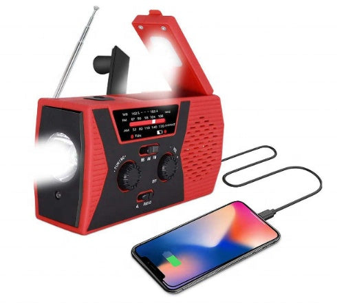 5 in 1 Outdoor Portable Solar Crank AM/FM Radio – Emergency Power & Multi-Function Speaker