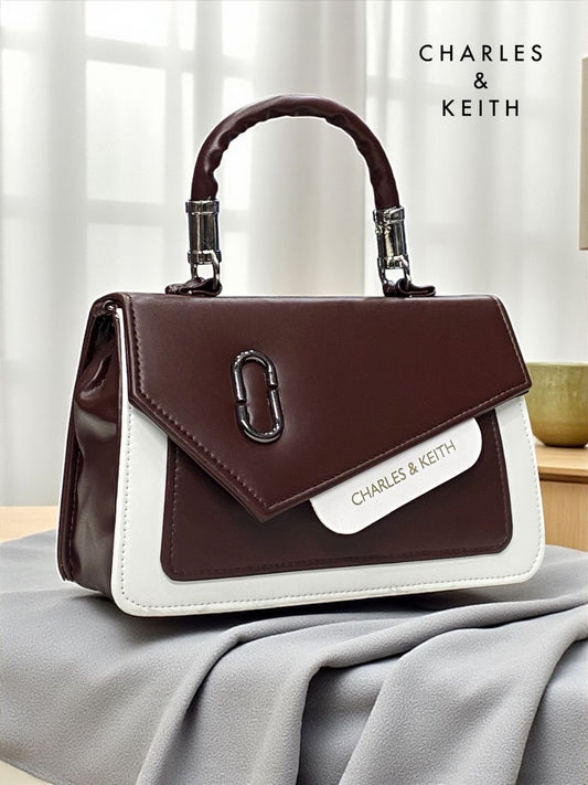 Charles & Keith PU Leather Sling Bag – Stylish Crossbody