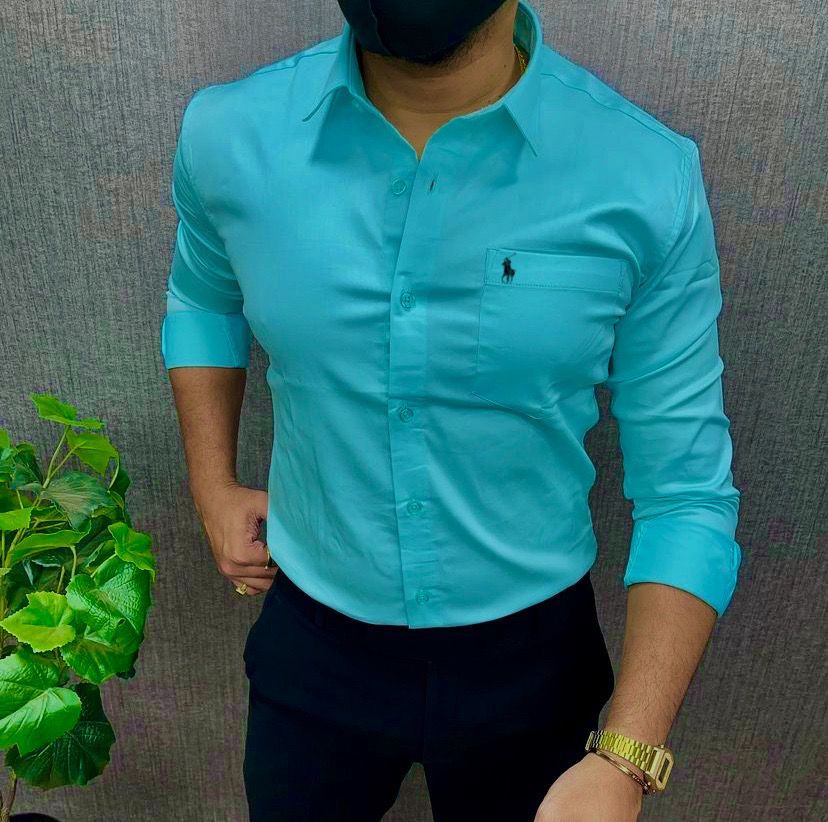 Men’s Premium Cotton Embroidered Logo Shirt – US Polo Inspired, Full Sleeves, Regular Fit