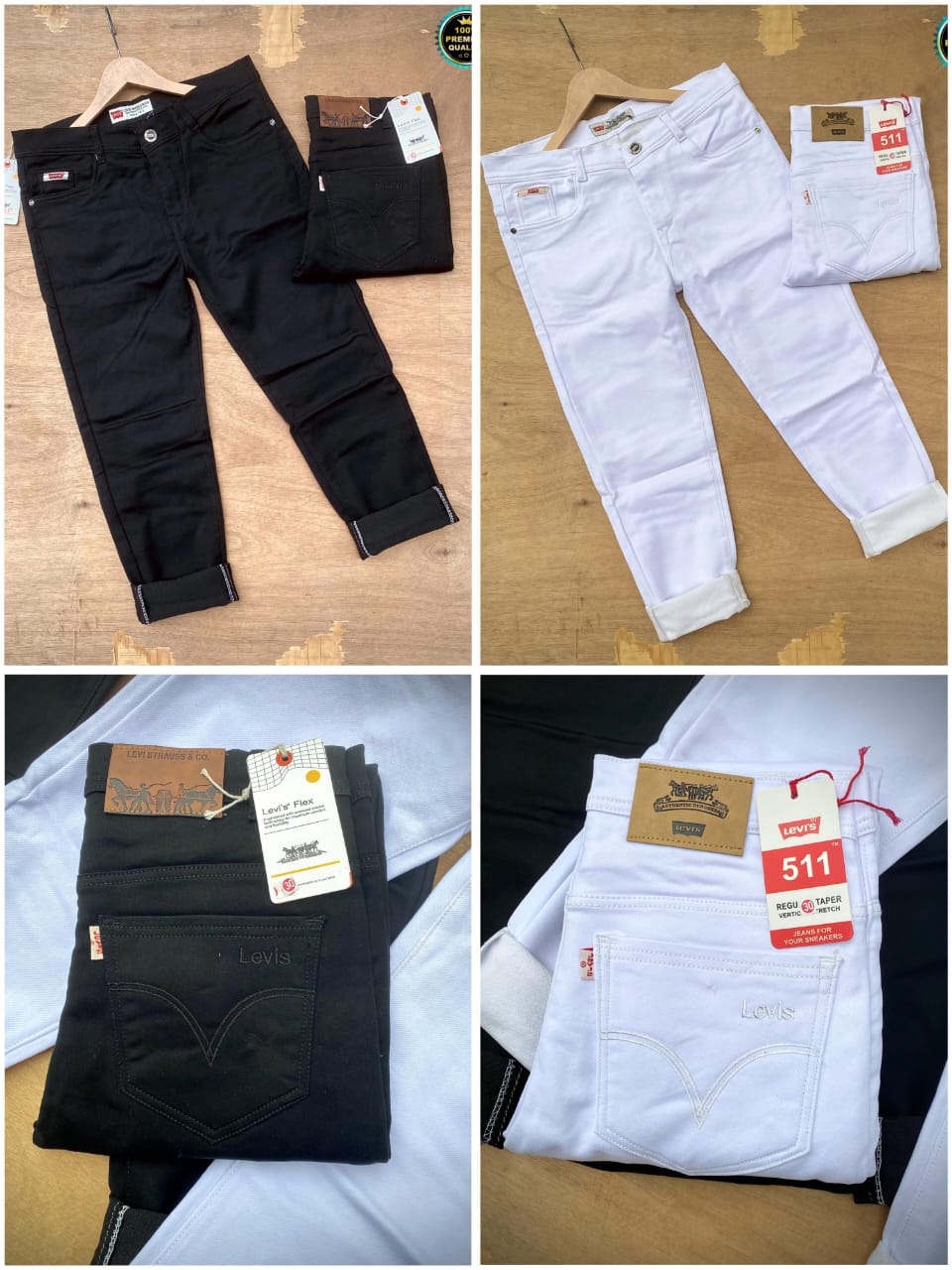 Levi’s Black & White Denim Jeans – Premium Fit, Branded Quality