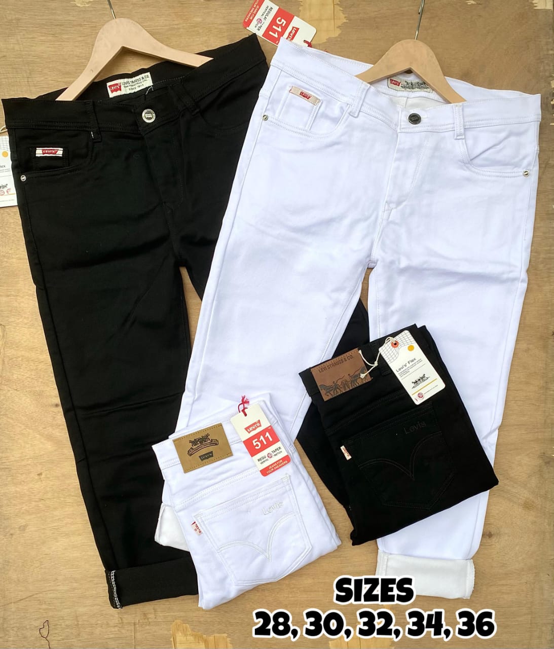 Levi’s Black & White Denim Jeans – Premium Fit, Branded Quality