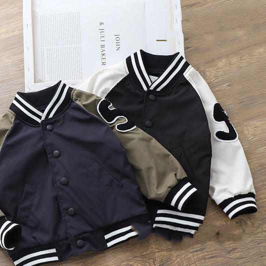 New Boys Handsome Baseball Uniform Coat – Stand Collar Jacket