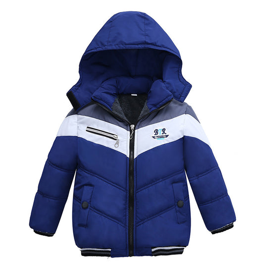 Long Sleeved Hooded Padded Jacket for Boys – Warm Winter Outerwear, Casual Kids Coat