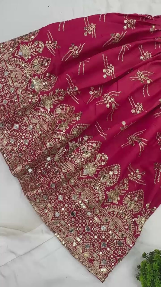 Simmer Silk Ready-to-Wear Set – Full Embroidery & Sequin Detailing, Designer Party & Festive Collection